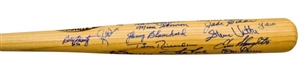 Yankees Hall of Famers and Stars Autographed Bat (27 Signatures Including Berra, Rizzuto  and Hunter)